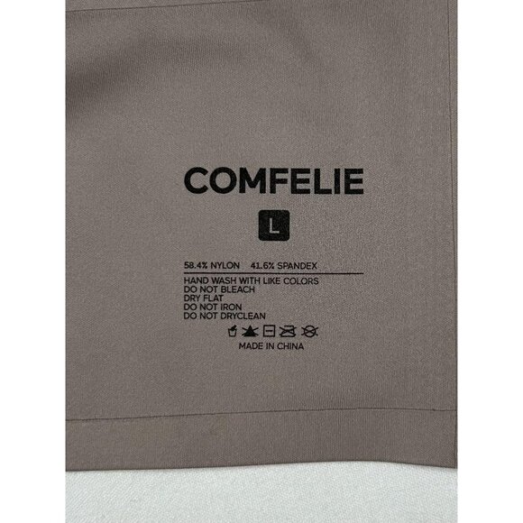 Comfelie Bra Womens Large Beige Wireless Seamless V Adjustable Straps Stretchy - Picture 3 of 6